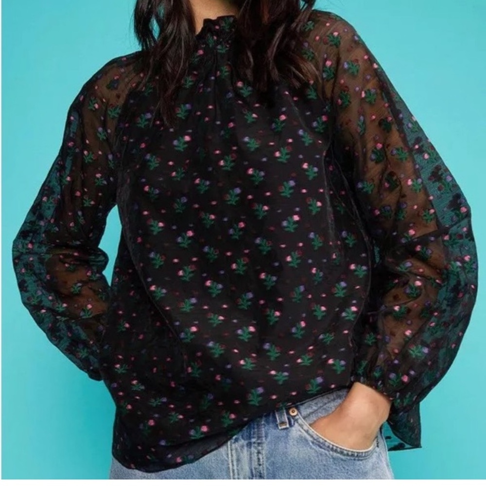 Cynthia Rowley
Florence Smocked-Neck Floral-Print Blouse